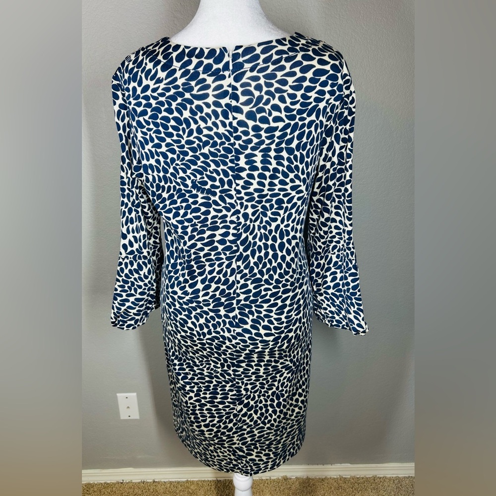 Lilly Pulitzer Angie Shift Dress Navy White Pink Green Leaf Pattern Midi Size M - Picture 8 of 14